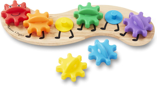 Melissa & Doug Rainbow Caterpillar Gear Toy with 6 Interchangeable Gea