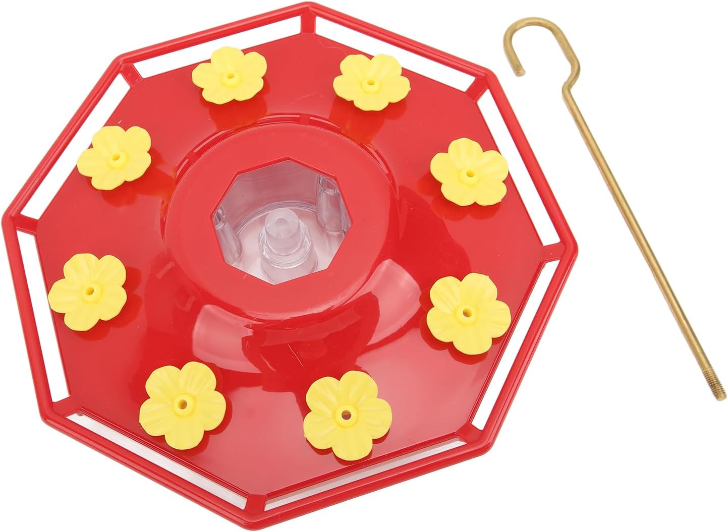 Pilipane Hummingbird Feeder Large Capacity Anti Bee Design Creative Leak Proof Plastic Bird Feeder for Outdoors Hanging Red and Yellow 12.1oz