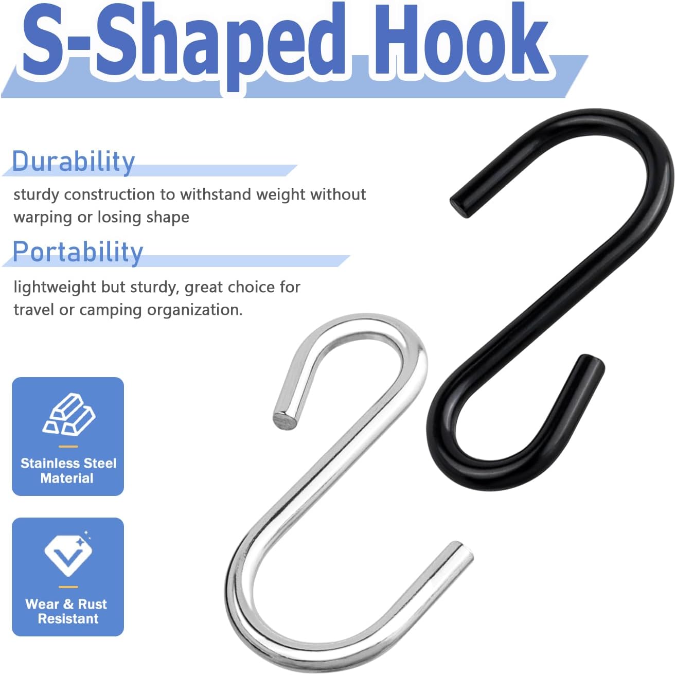 Mesee 10 Pieces Leather S-Hooks Multifunctional S Hook with Leather Lo