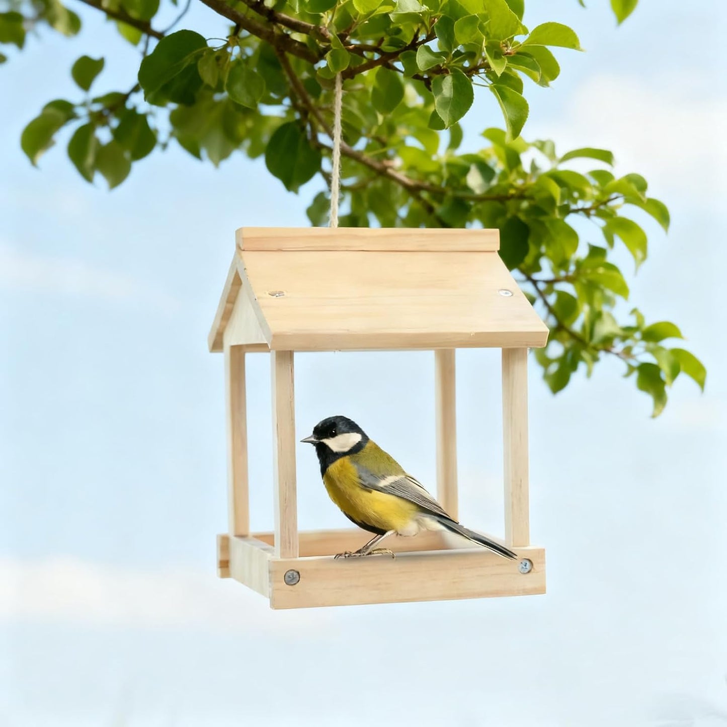 Window Bird Feeder, Squirrel Proof Heavy Duty Houses, Outdoor Hummingbird Feeder House, for Finch Sparrows Chickadees Wildlife Garden Yard Backyard Balcony, 5.51x4.72x6.1 inches
