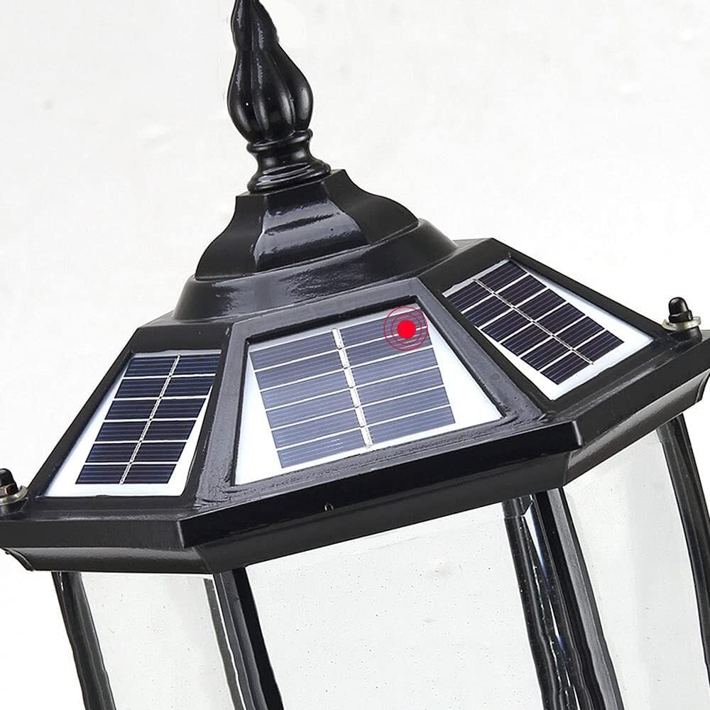 Solar Outdoor Lamp Post Light, IP56 Waterproof Street Light for Villa & Garden, Rust-Resistant High Pole Aisle Lighting Fixture, 205cm Tall Park & Patio Illumination (Height 205cm)