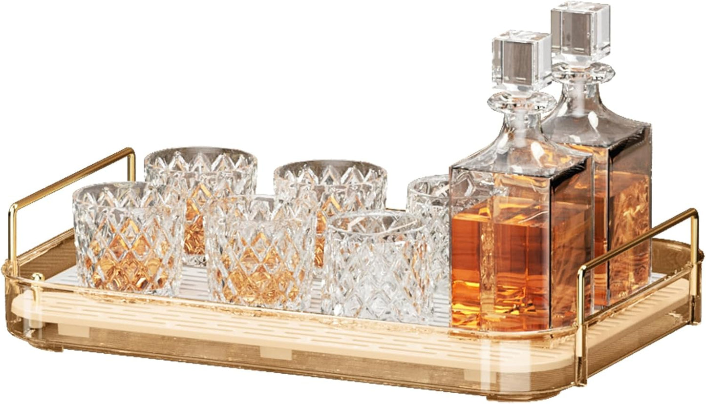 Seoneiro Whiskey Tray, Glass Cup Rack, Mug Holder, Coffee Cup Organize
