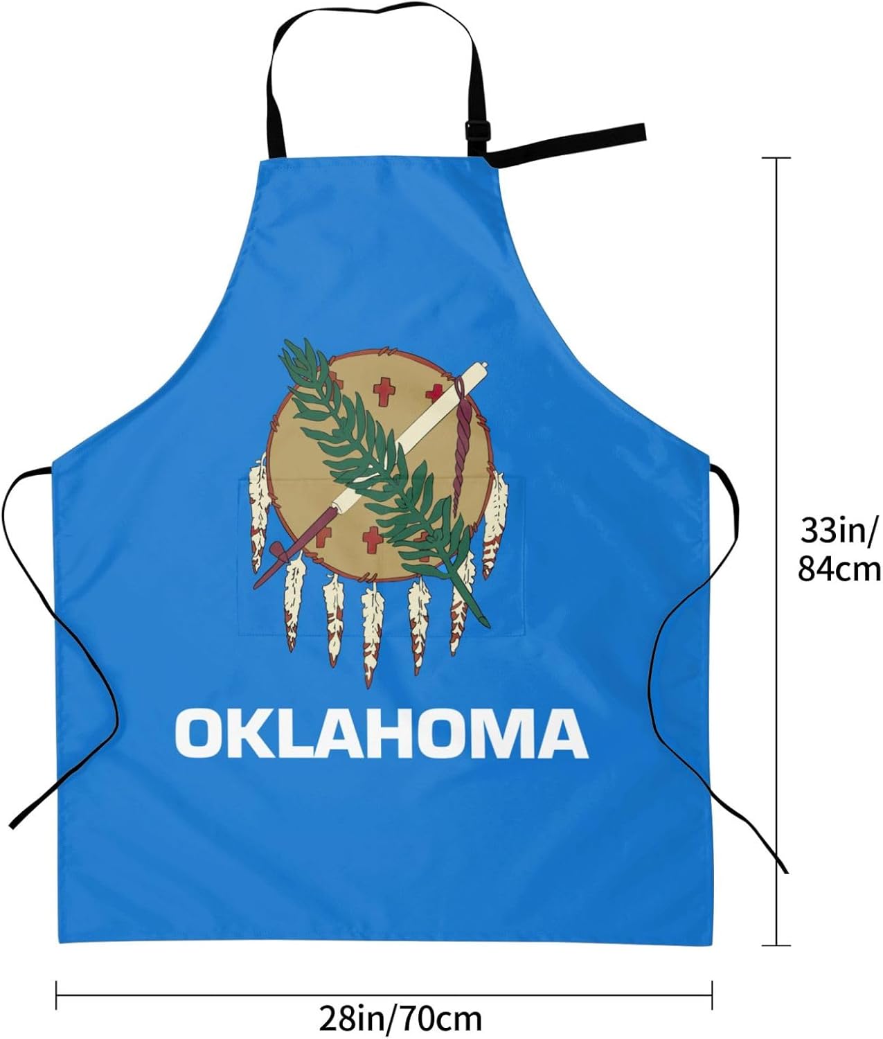 YANYU Oklahoma State Flag Print 28x33 In Kitchen Apron Stylish Chef Apron with Pockets for Cooking Baking Painting