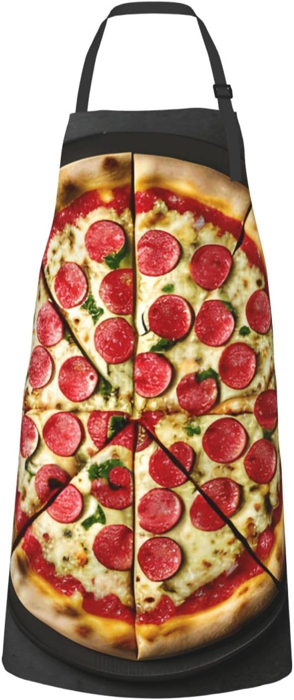 YANYU Large Pizza Print 28x33 In Kitchen Apron Stylish Chef Apron with Pockets for Cooking Baking Painting