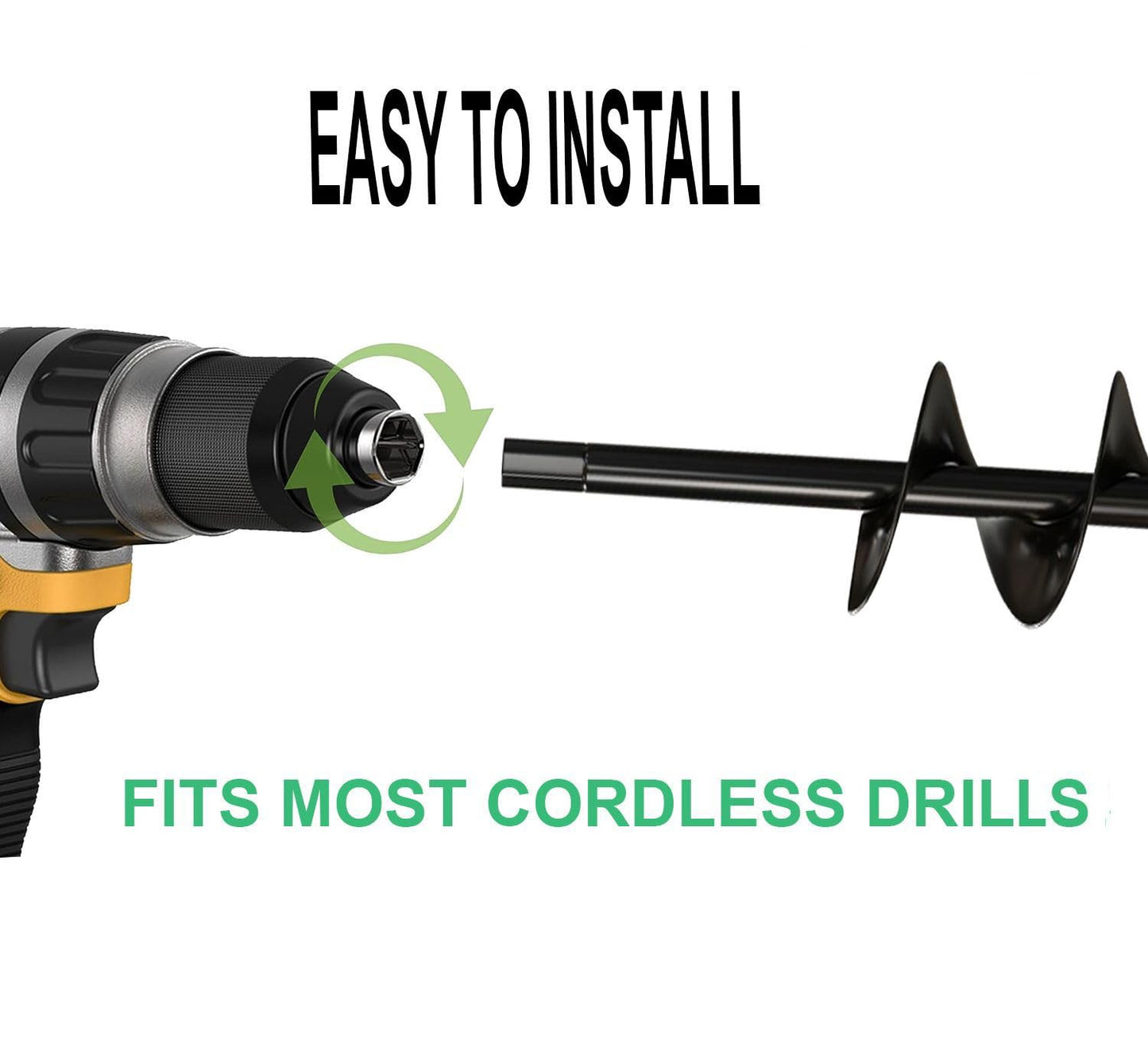 Auger Drill Bit for Planting 3 Pack with Extension - Spiral Hole Plant