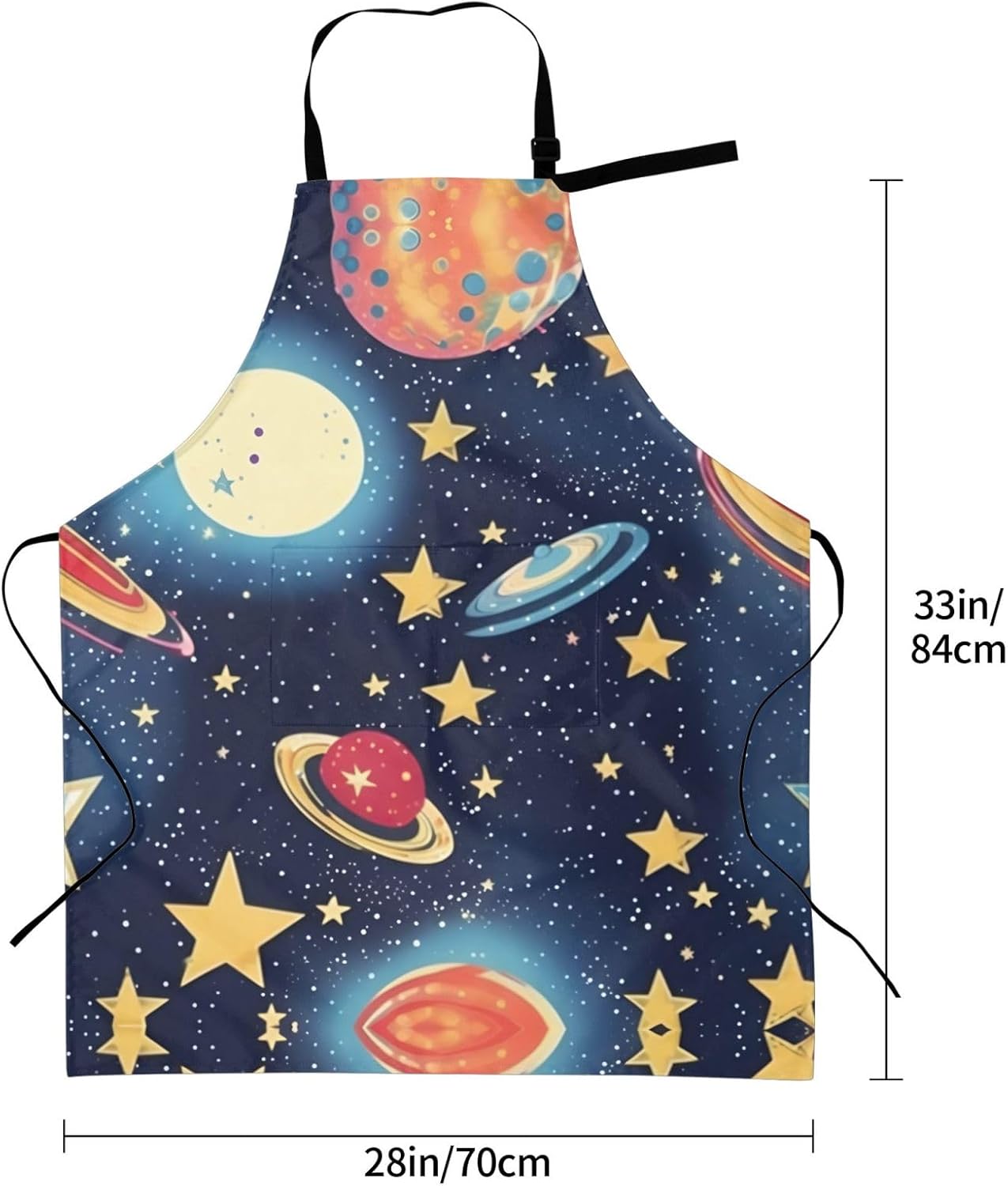 Starry Sky Universe Space print Waterproof chef's apron with pocket apron for kitchen cooking baking barbecue and gardening