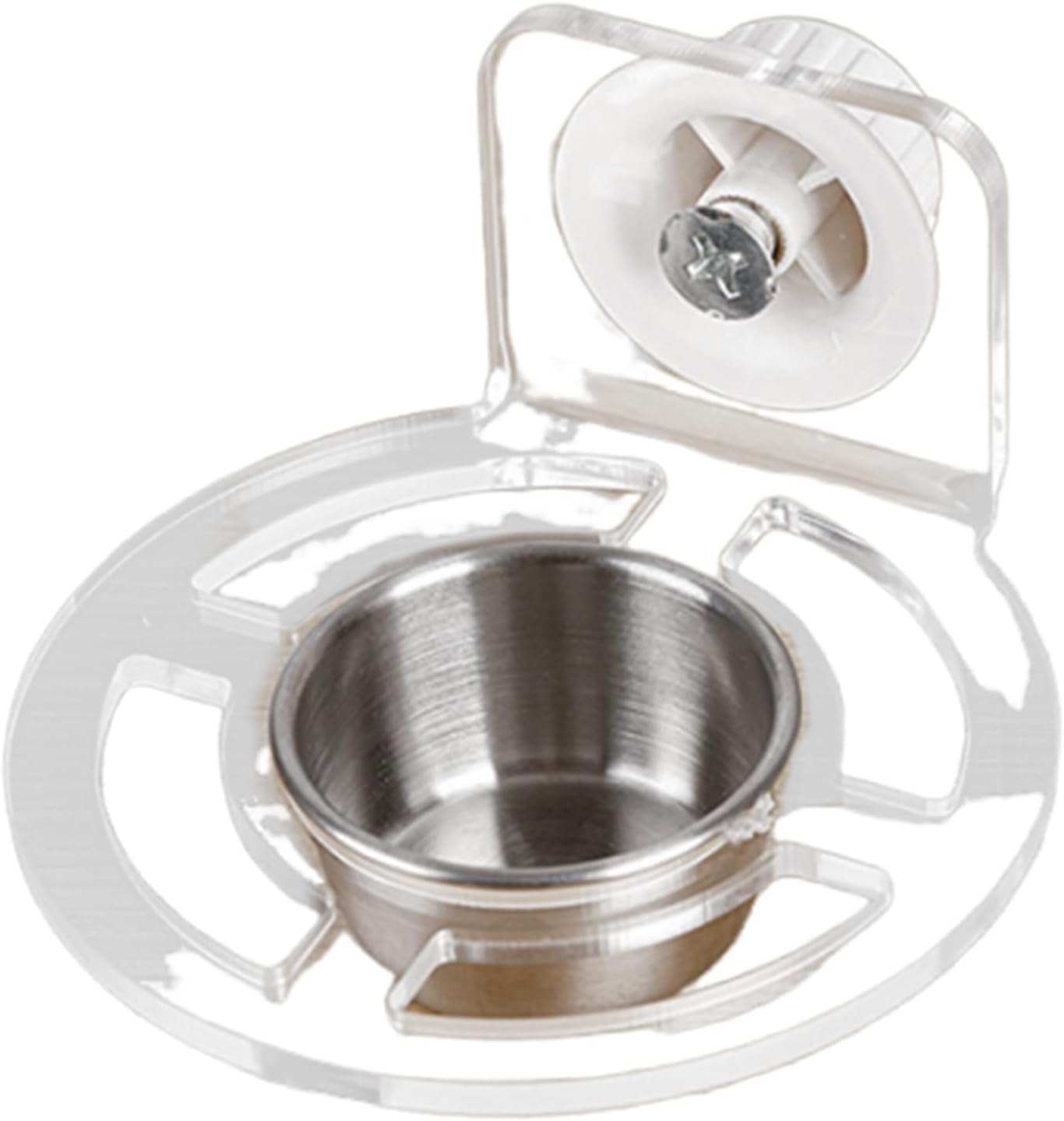 Bird Feeders Antiskid Stand Stainless Steel Bowls Acrylic Parakeets Feeders for Lovebirds and Budgies