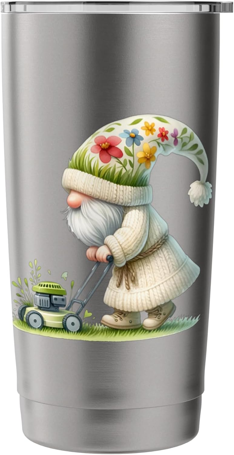 Funny Lawn Care Gnome Graphic For Gardeners And Lawn Lovers Stainless Steel Insulated Tumbler