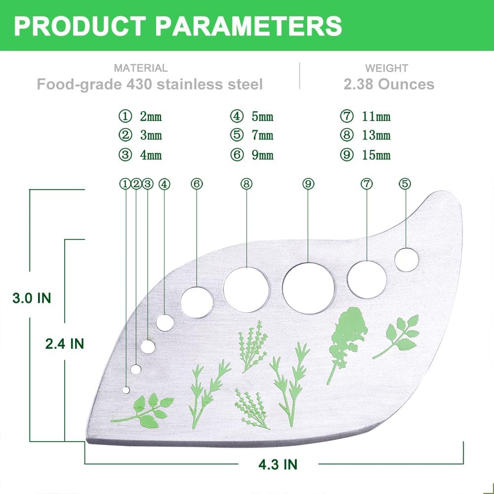 Herb Stripper Tool Leaf Stripper 9 Holes Herb Zip Tool Herb Chopper 2 