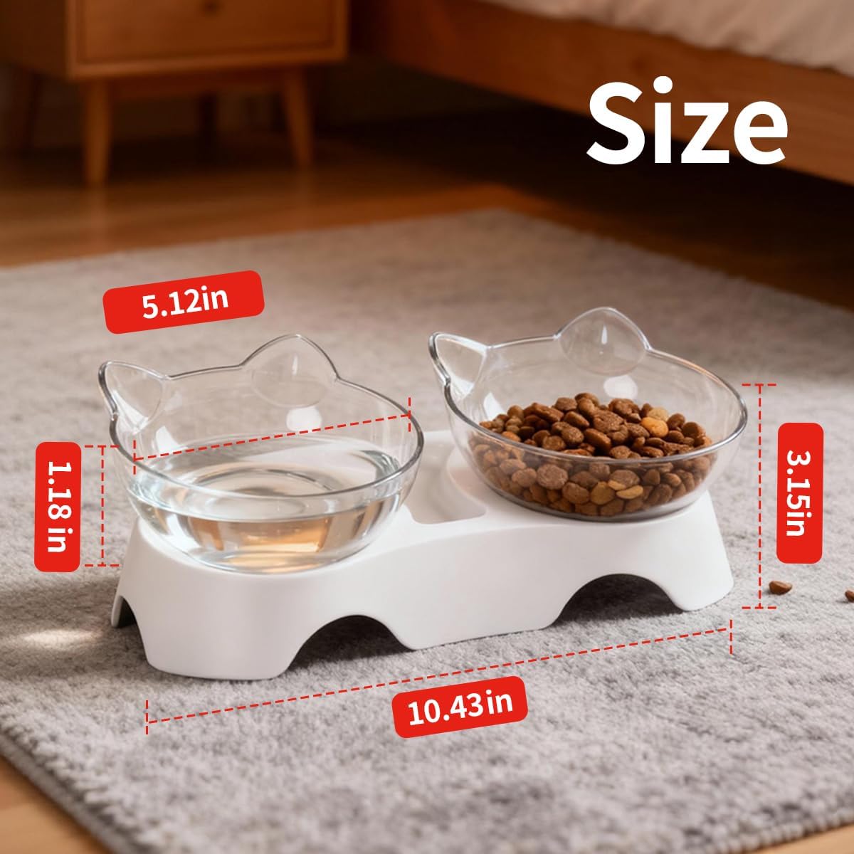 MILIFUN Cat Bowls, Cat Food Bowls Elevated Tilted, Anti Vomiting Kitty