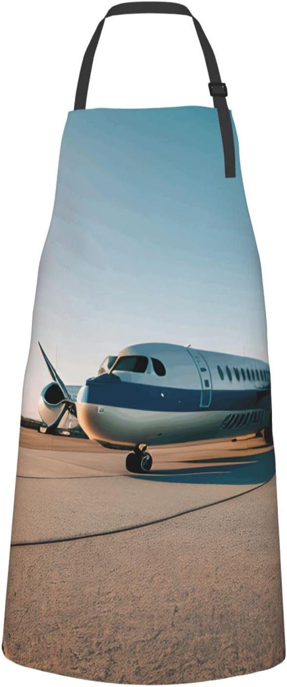 YANYU Airplane Print 28x33 In Kitchen Apron Stylish Chef Apron with Pockets for Cooking Baking Painting