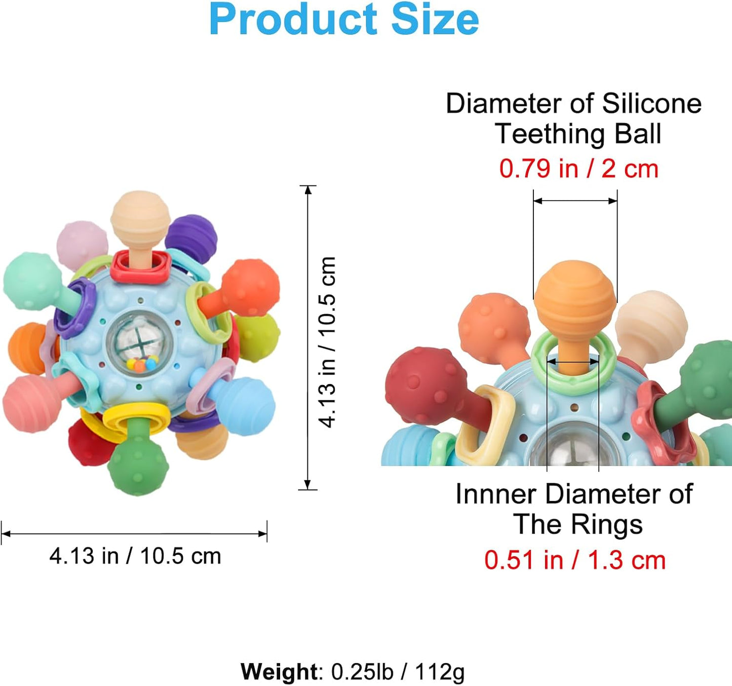 Baby Montessori Sensory Toys for 0-6 6-12 Months, Baby Teether Teethin