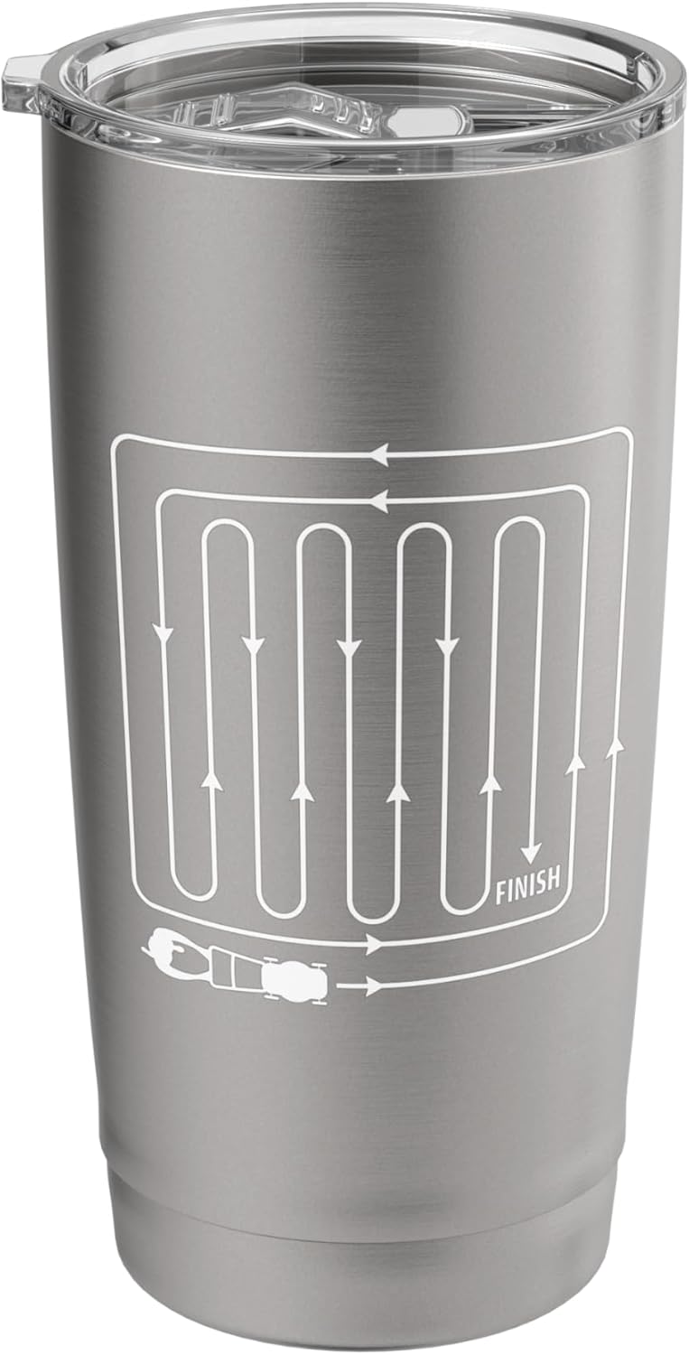 Lawn Care Stripes Funny Gardener Lawn Mower Lovers Outfit Stainless Steel Insulated Tumbler