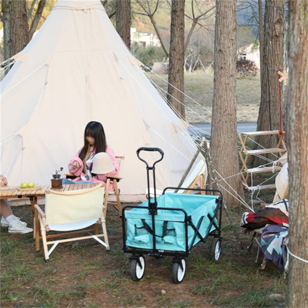 JSEIAJB Outdoor Campsite Small Cart Portable Foldable Adjustable High Loaded Tent Equipment Trolley Picnic Equipment Trailer Tools