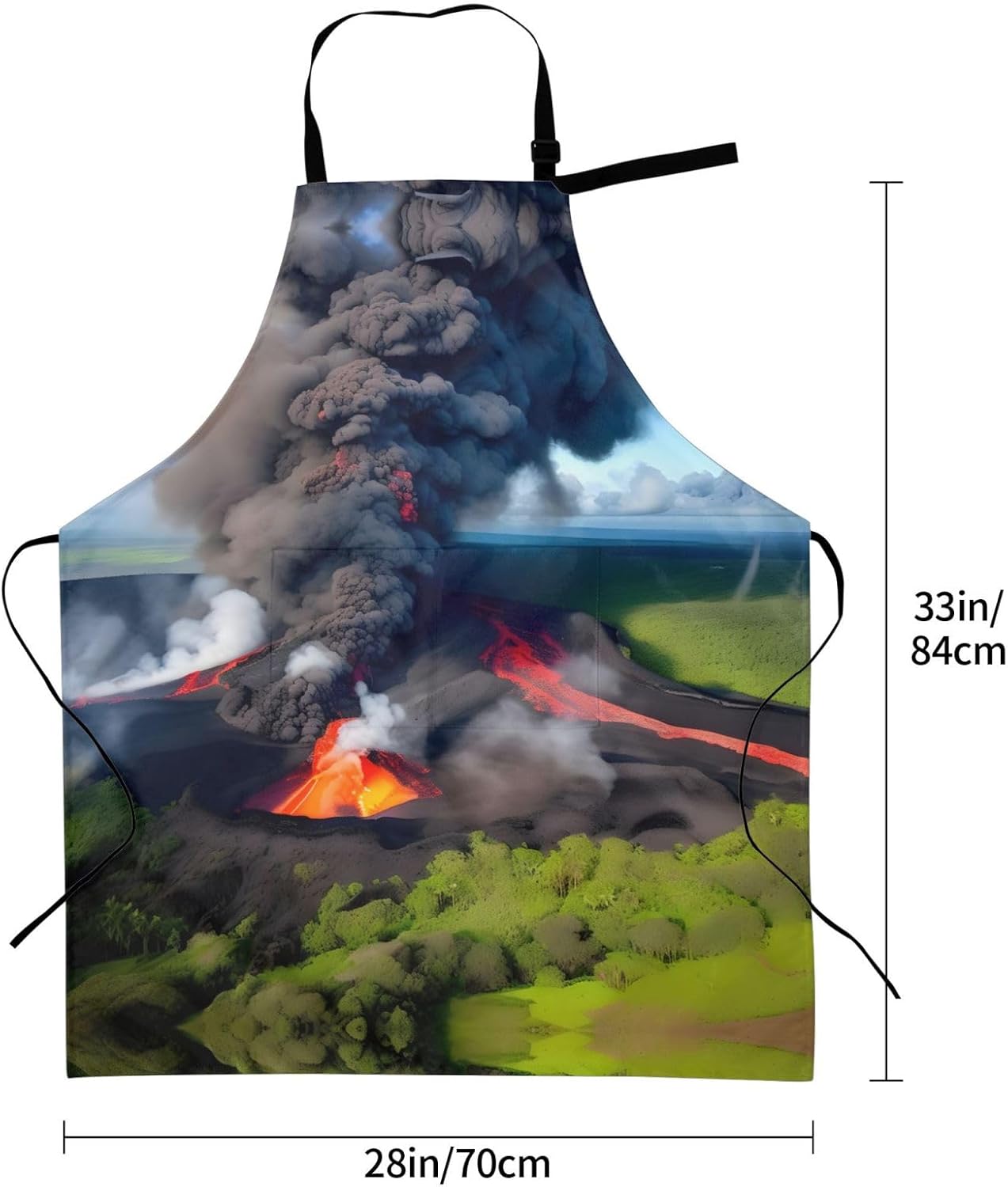 Kilauea Volcano Bloom Print Laundry apron 28x33 In Waterproof Kitchen 