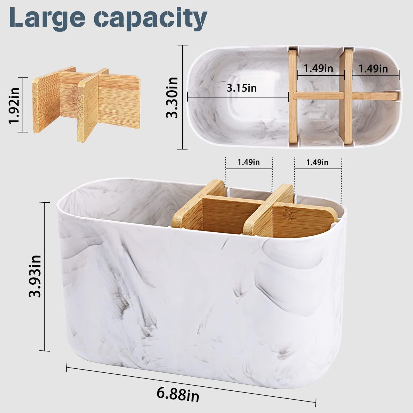 Toothbrush Holders for Bathrooms, 5 Slots Bamboo Toothbrush Holder Kid