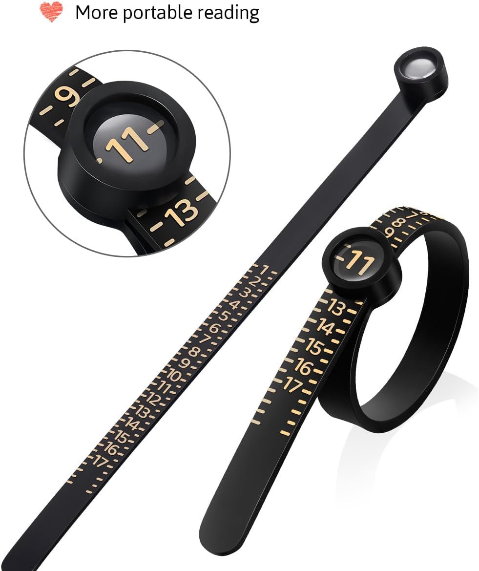 Meowoo Ring Sizer Measuring Tool with Magnifier, for Ring Measurer and