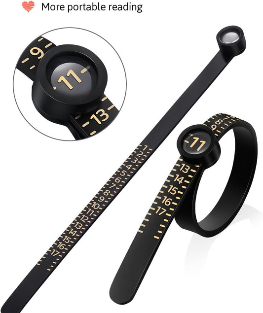 Meowoo Ring Sizer Measuring Tool with Magnifier, for Ring Measurer and
