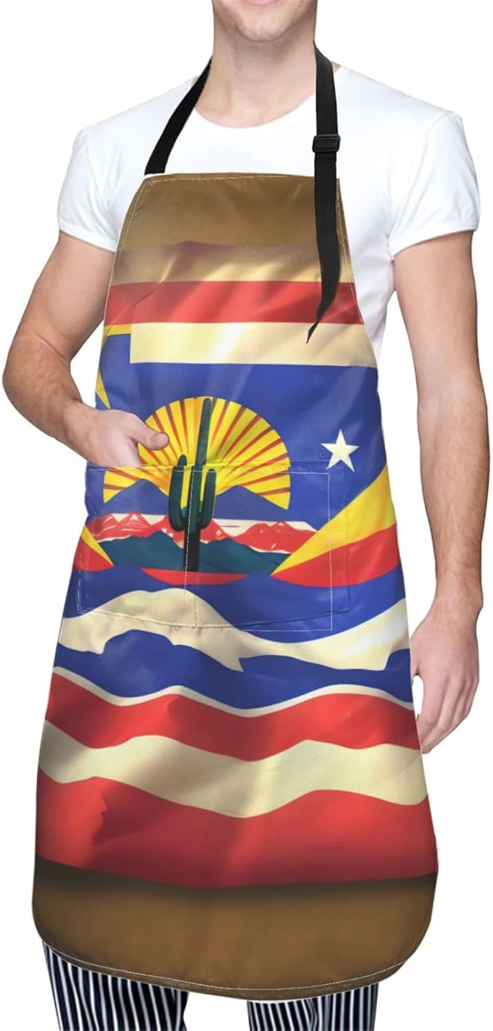 Arizona Flag-standard Print Laundry apron 28x33 In Waterproof Kitchen 