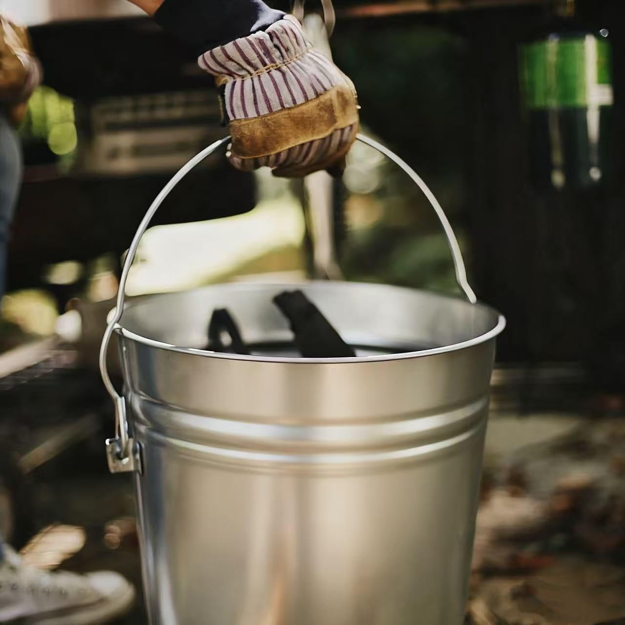 6-Gallon Galvanized Steel Storage Can with Locking Lid, Airtight Food 