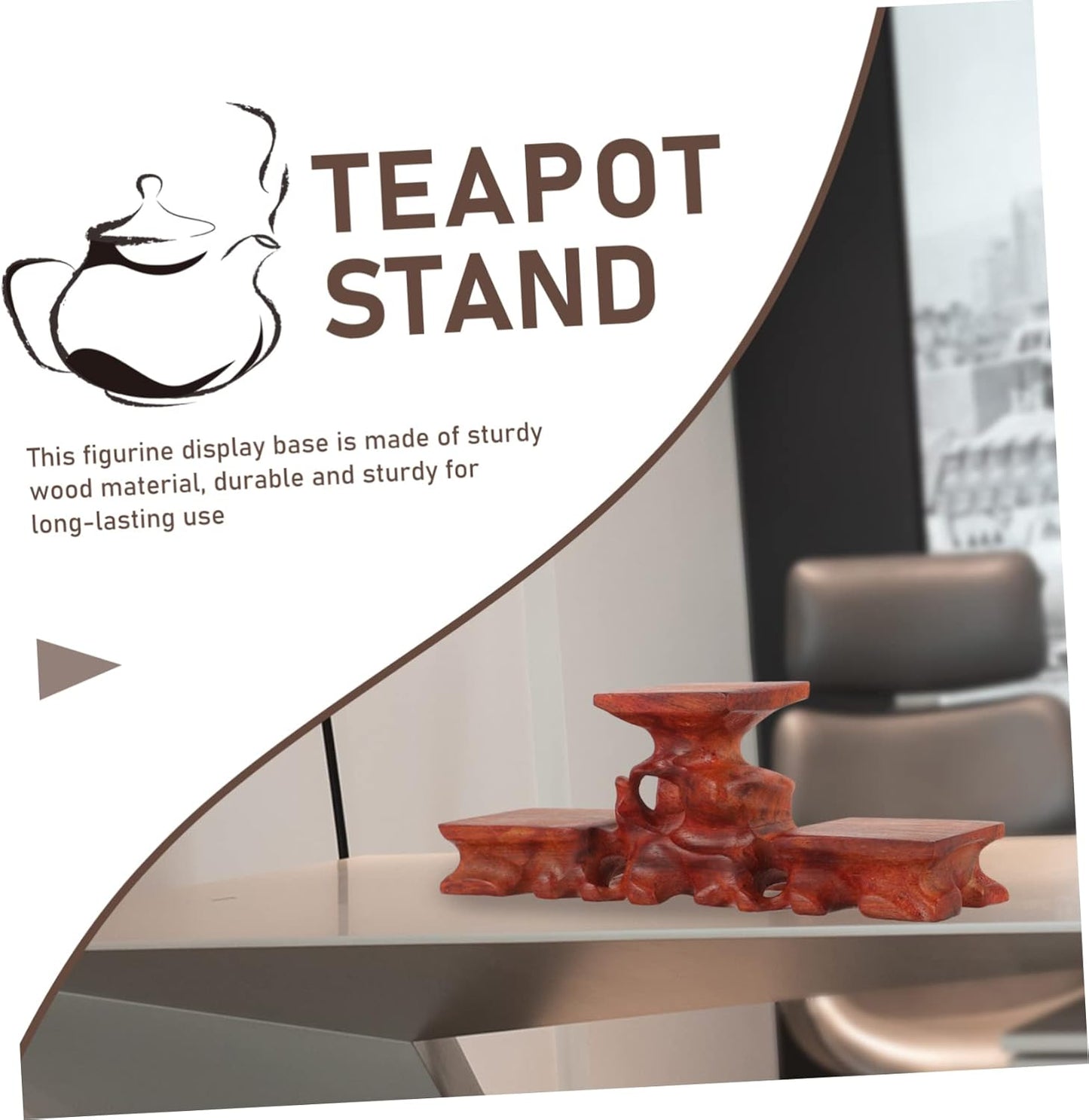 PRETYZOOM Wooden Display Base Base Stand for Decor Vase Stand Teapot Riser Craft Display