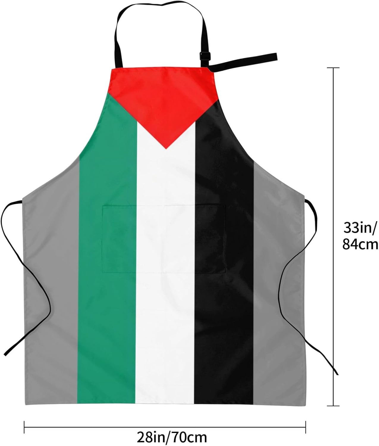 Palestine flag print Waterproof chef's apron with pocket apron for kit