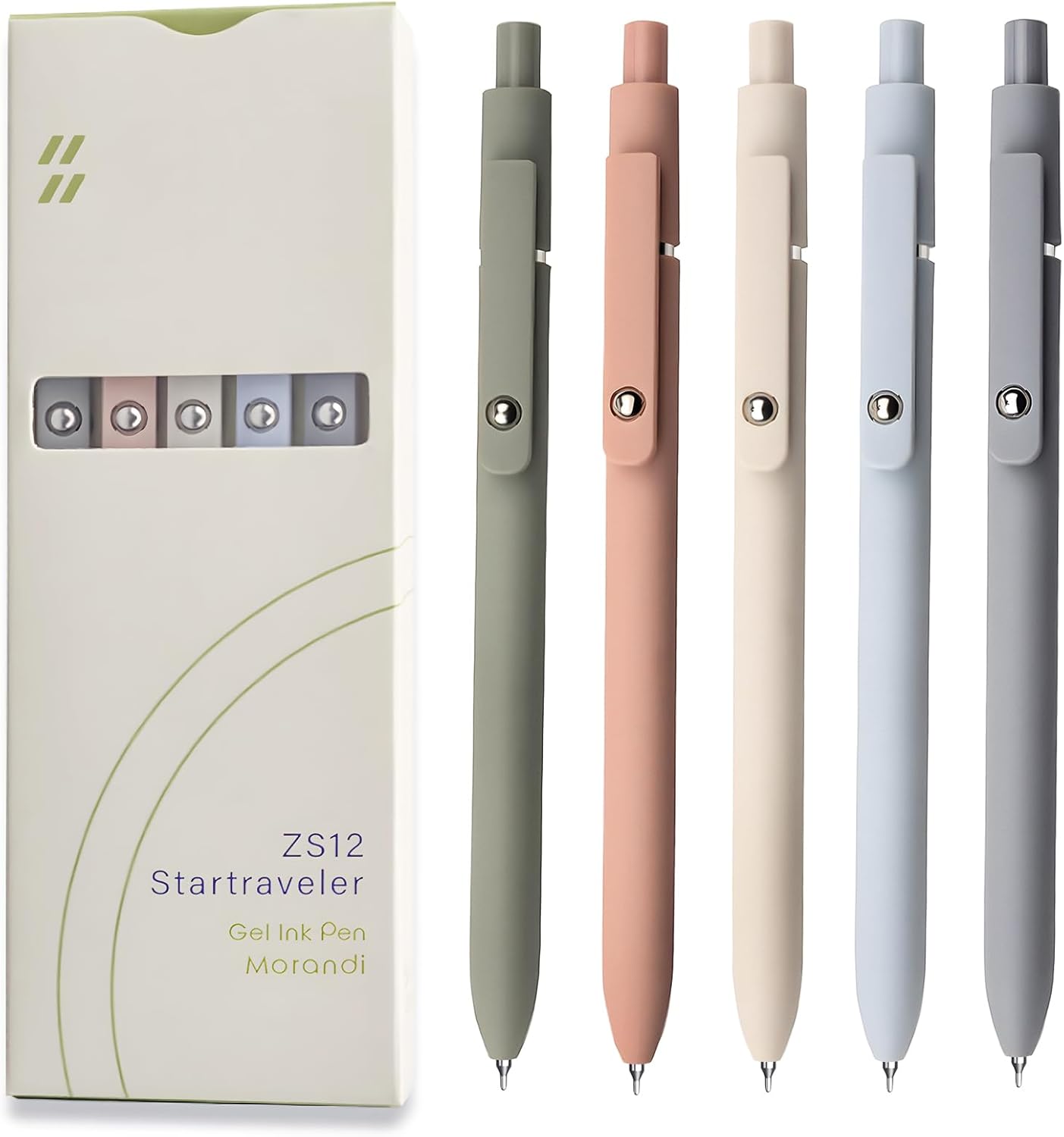 Gel Pens, 5 Pcs 0.5mm Black Ink Pens Fine Point Smooth Writing Pens, H