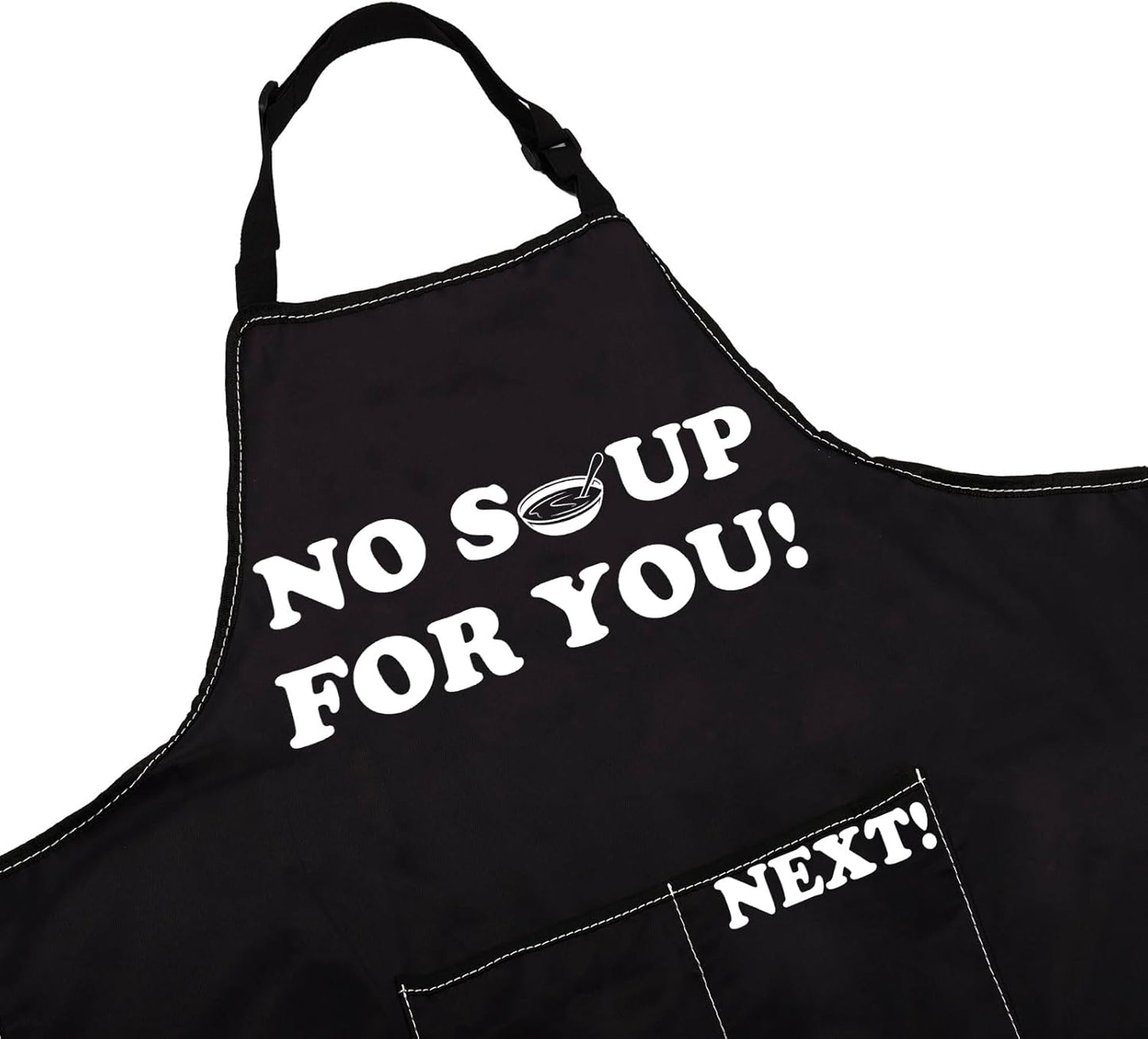 WCGXKO Chef Kitchen Apron No Soup for You Kitchen Cooking 90s TV Show Gift for Comedy Show Fans