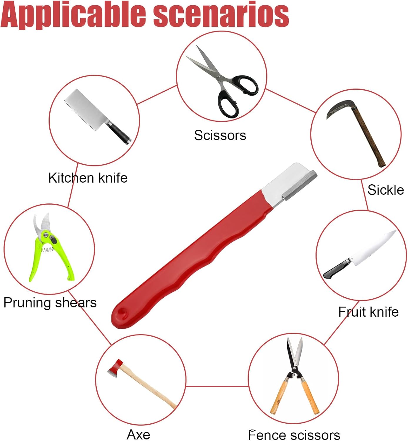 Pocket Blade Sharpener, Wolfram Steel Garden Tool Sharpener Multipurpose Premium Tool Pocket Knife Sharpener for Pruning Shears Hatchets Scissors Sickle Fence Shears