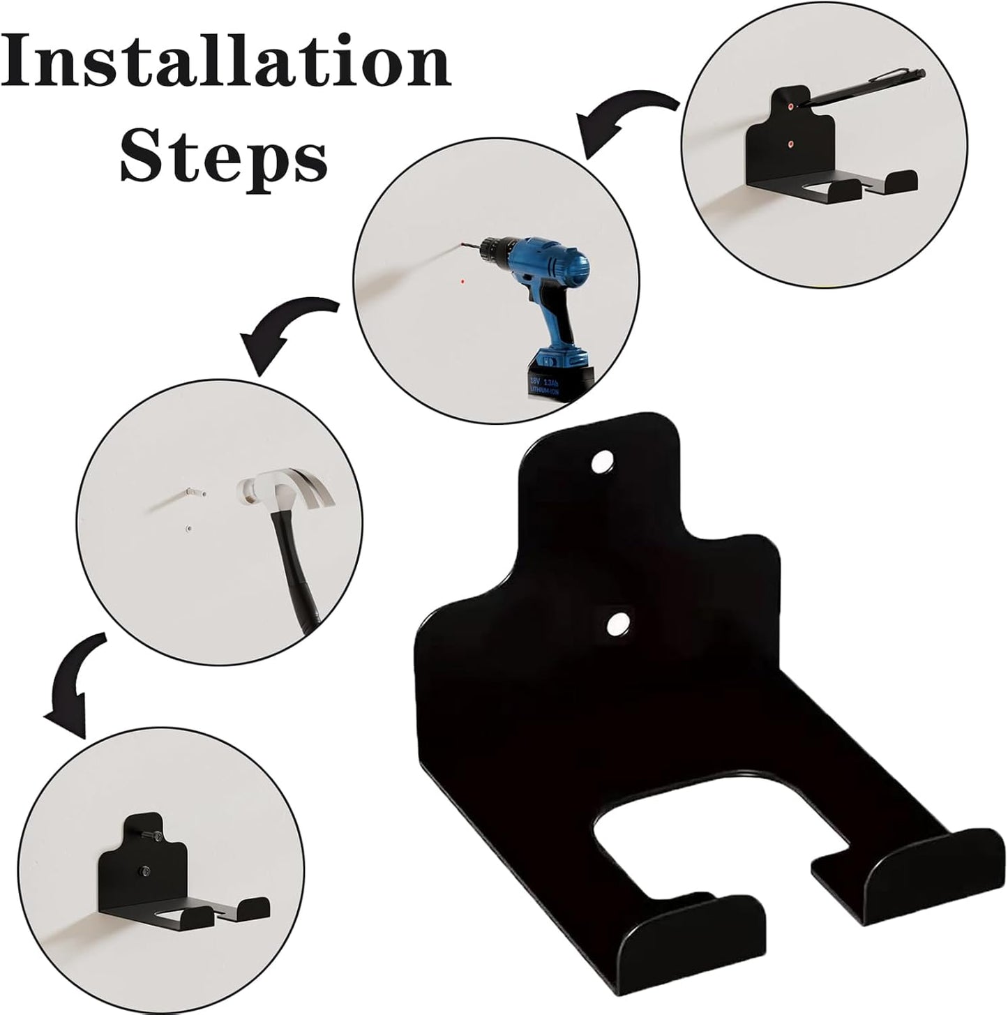 Weed Eater Rack Garage Wall Organize, Garage Organizer Trimmer Rack, Garden Power Tool Hanger Weed Whackers Holder Wall Mounted for Grass Trimmer, Hedge Trimmer, Garden Tools