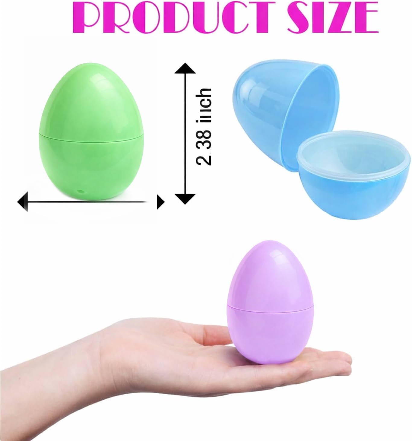 GiftExpress Pastel Color Easter Eggs - 50 Piece Assorted Bulk 2.3" x 1