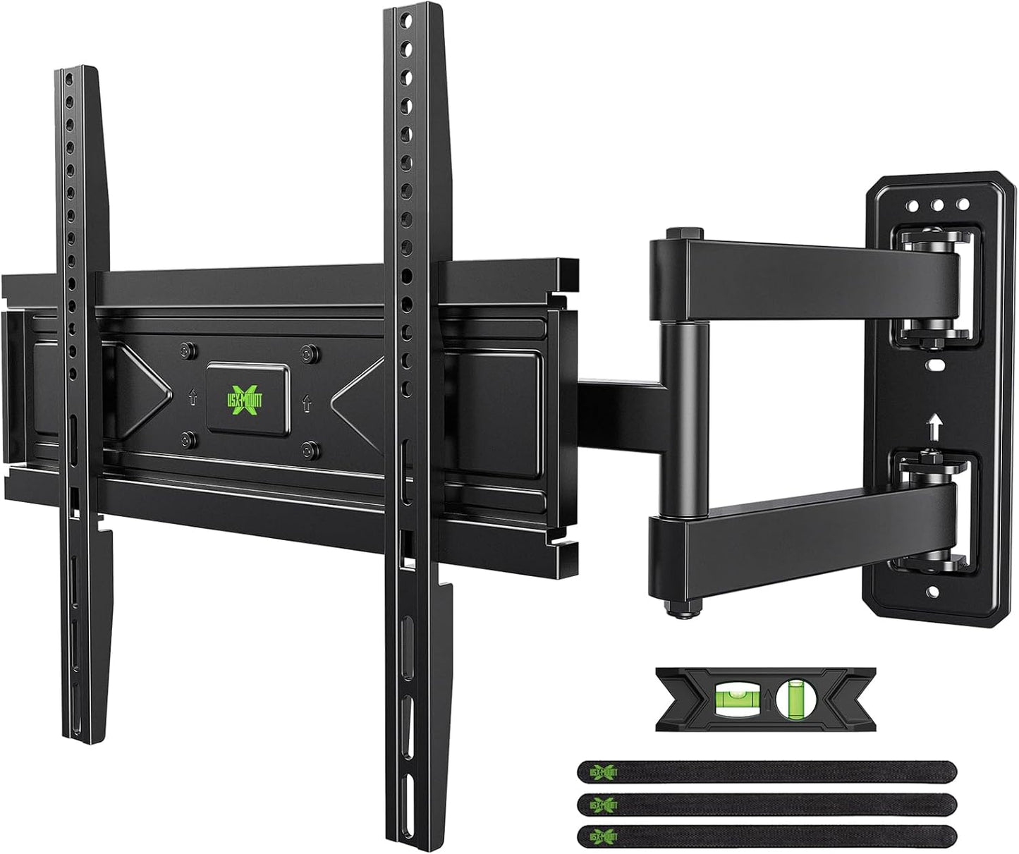 USX MOUNT Swivel TV Wall Mount for 26-60 Inch TVs up to 80 lbs, Single Articulating Arm, Full Motion TV Wall Mount Bracket with Swivel and Tilt, Max VESA 400x400mm