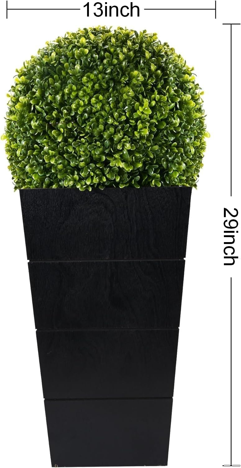 29in Artificial Plants with LED Lights,Artificial Boxwood Topiary Trees Artificial Outdoor with Pot, Artificial Plant Shrub for Front Porch Home Office Decor…
