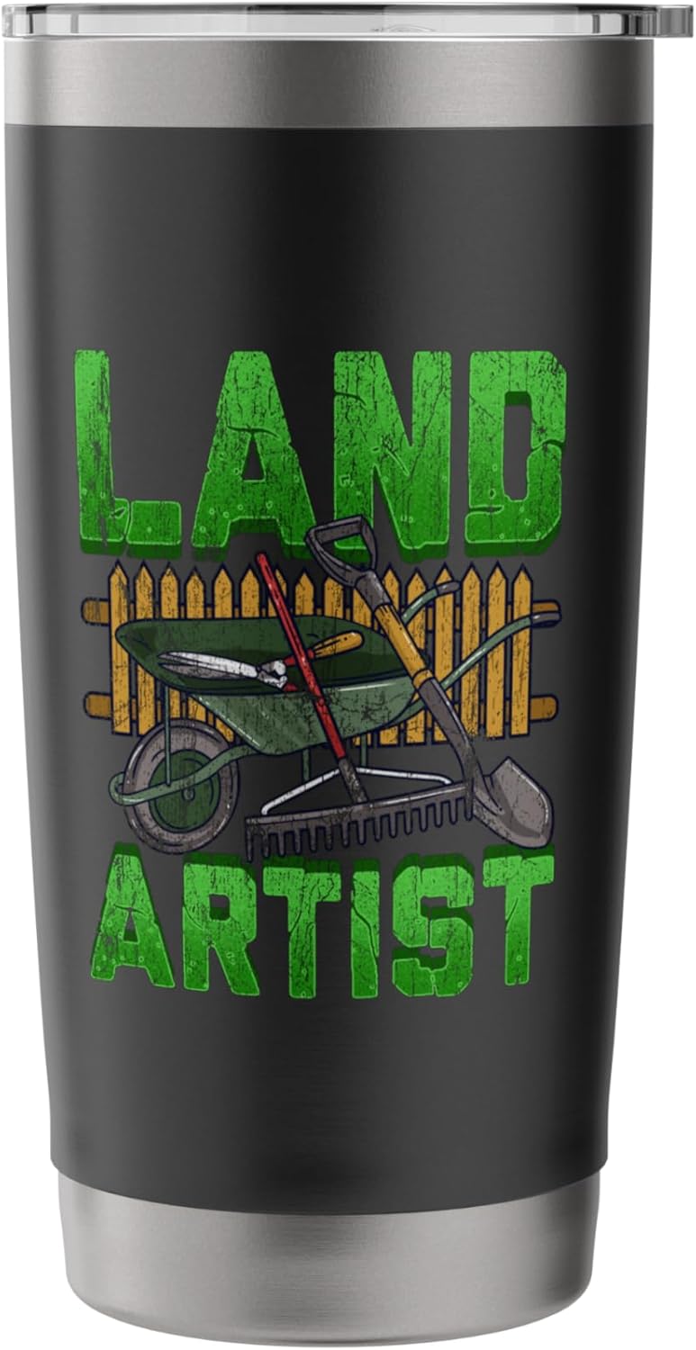 Lawn Care Mowing Design For Landscapers - Land Artist Stainless Steel Insulated Tumbler