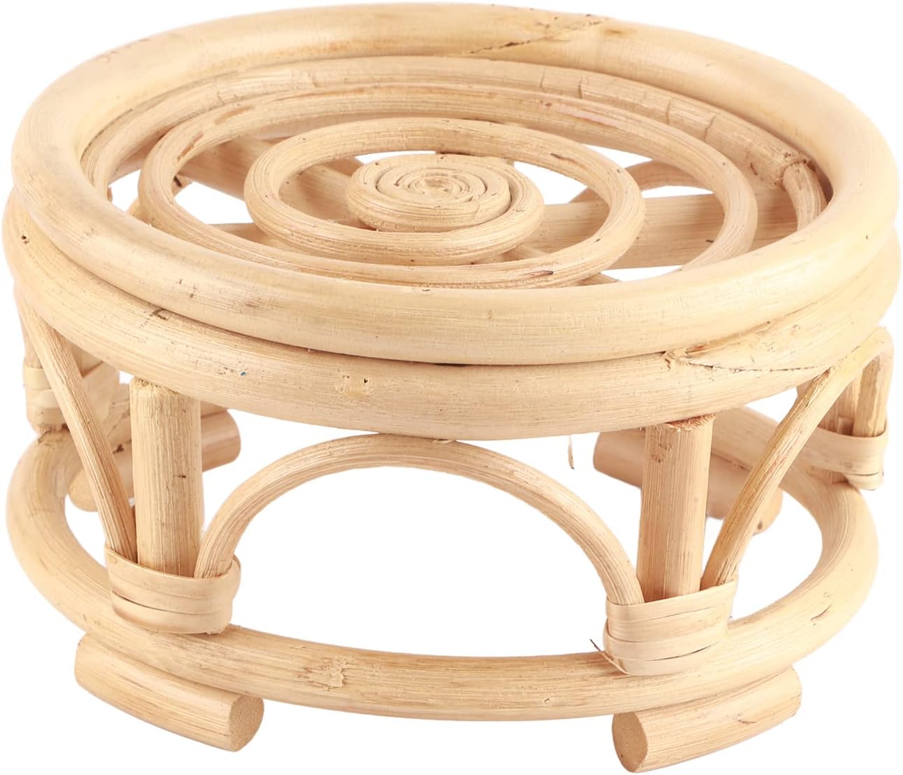 Rattan Flower Pot Stand Plant Stand Round Plant Rack Handmade Rattan P