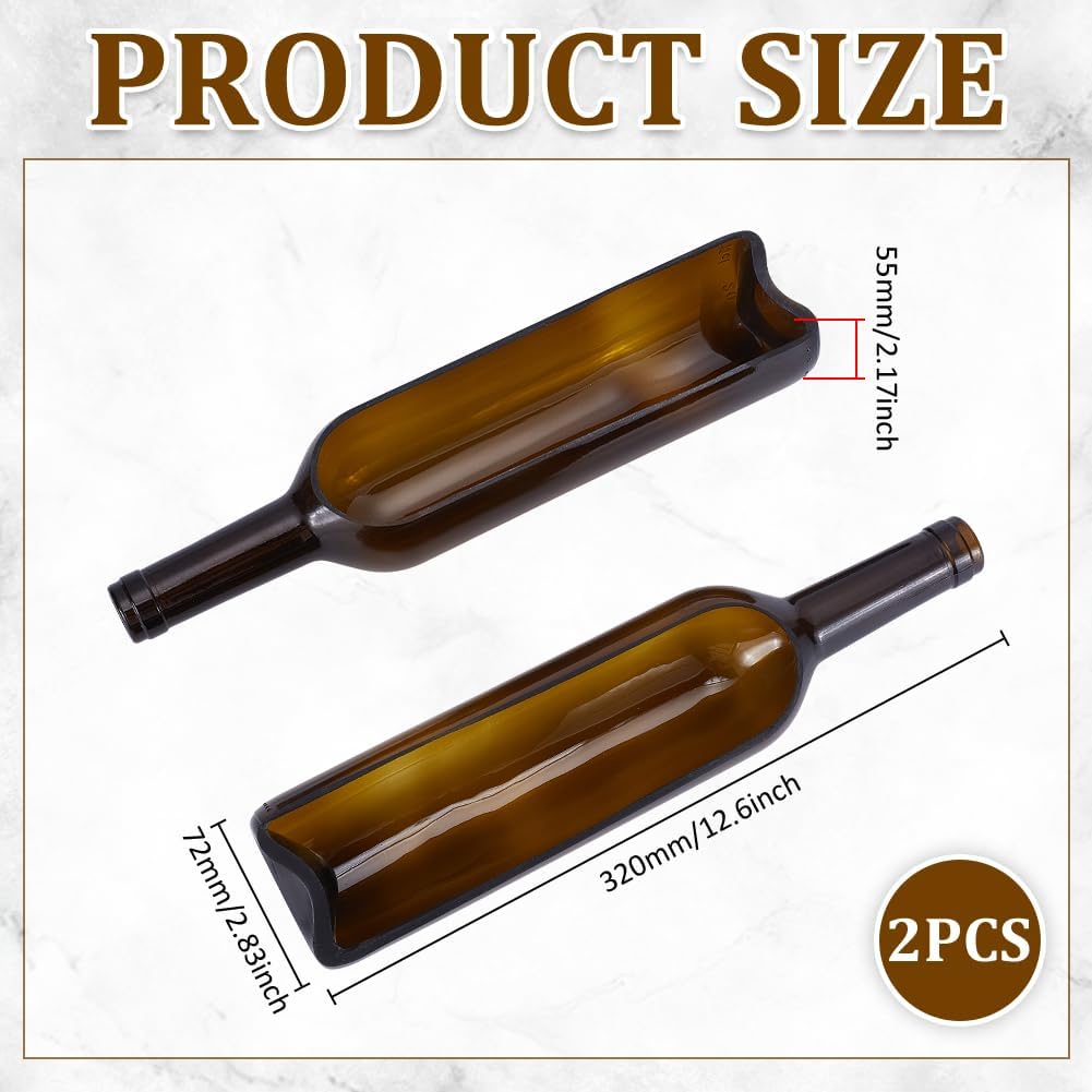 UNICRAFTALE 2pcs Wine Bottle Serving Traies Glass Wine Pot Planter Unique Cheese and Cracker Tray Decorative Serving Trays for Home Decor Indoor Desktop Decoration 32x7.2x5.5cm