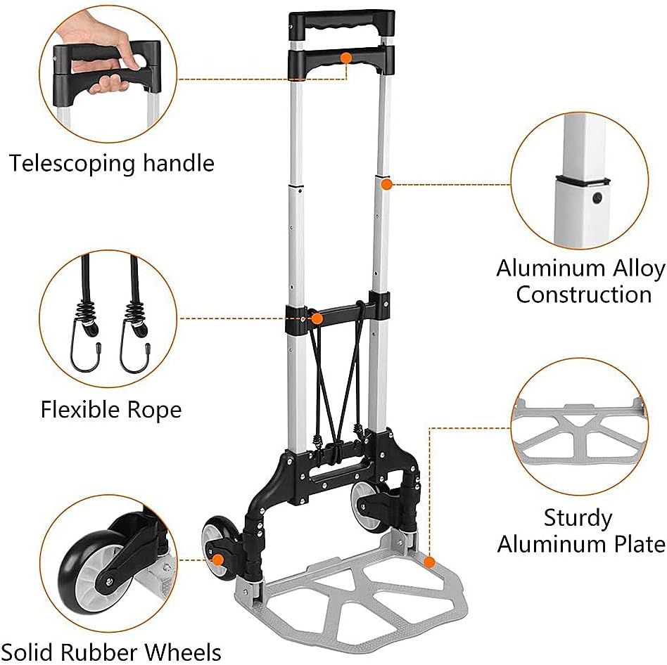 JSEIAJB Heavy Duty Folding Hand Truck Lightweight Wheel Barrow Cart Tr