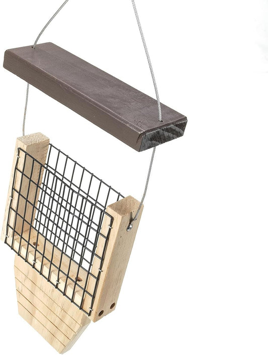 Rocky Mountain Goods Wood Bird Feeder with Suet Holder for Outside Han