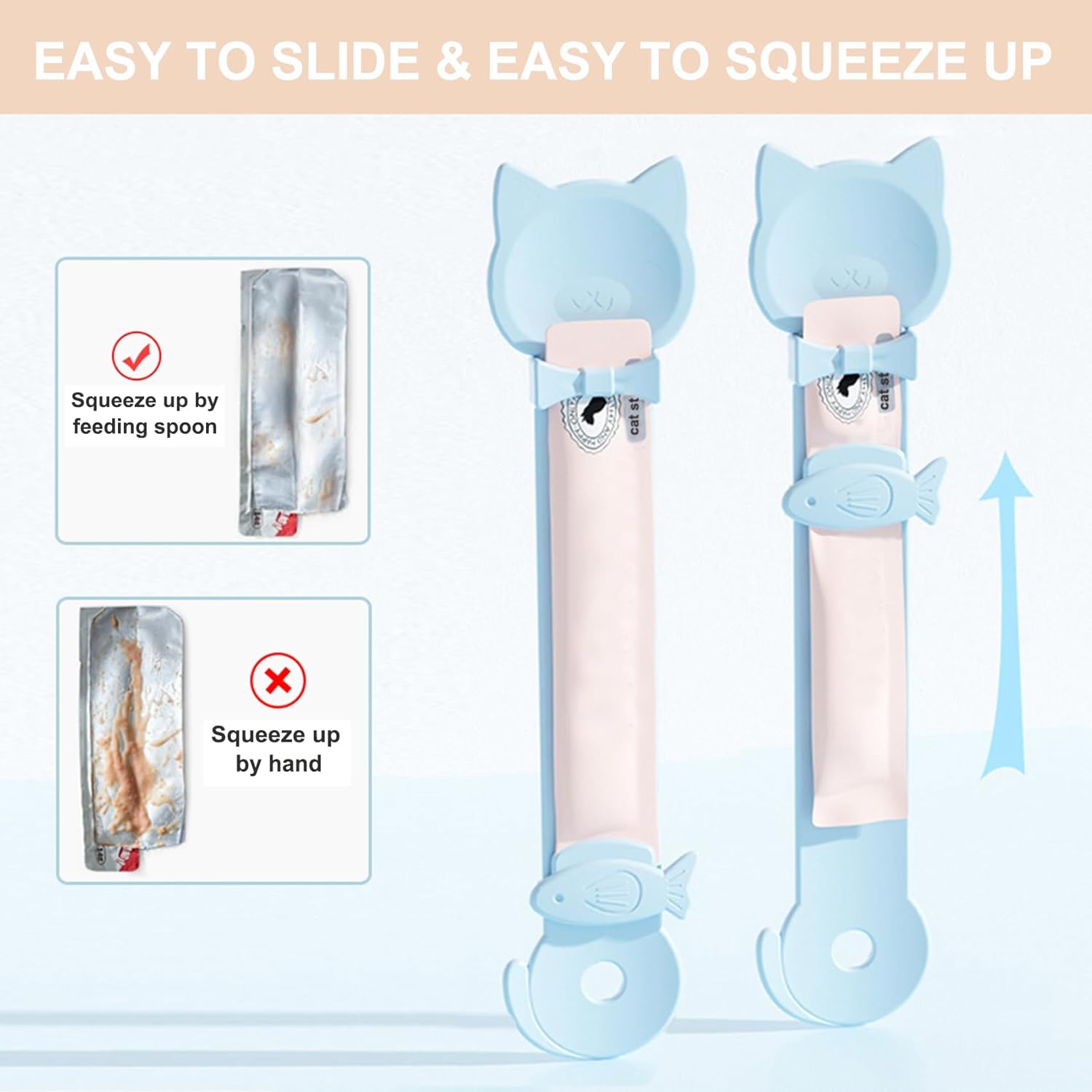 PETPAWLOVELY-3PCS Cat Treat Spoon Squeeze,Cat Strip Feeder spoon,Easy 