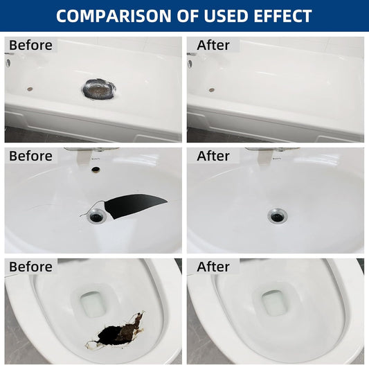 Tub and Shower Repair Kit White, Fiberglass Tub and Porcelain Repair Kit, Acrylic, Enamel, Ceramics Tile Toilet and Sink Repair Kit, Repair cracks, fragments, holes and pits, Bathtub Repair Kit White