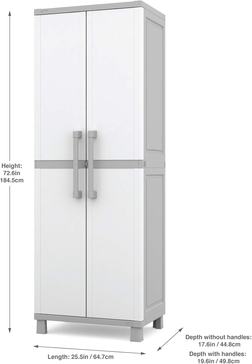 Keter Storage Cabinet with Doors and Shelves for Laundry Room, Garage,
