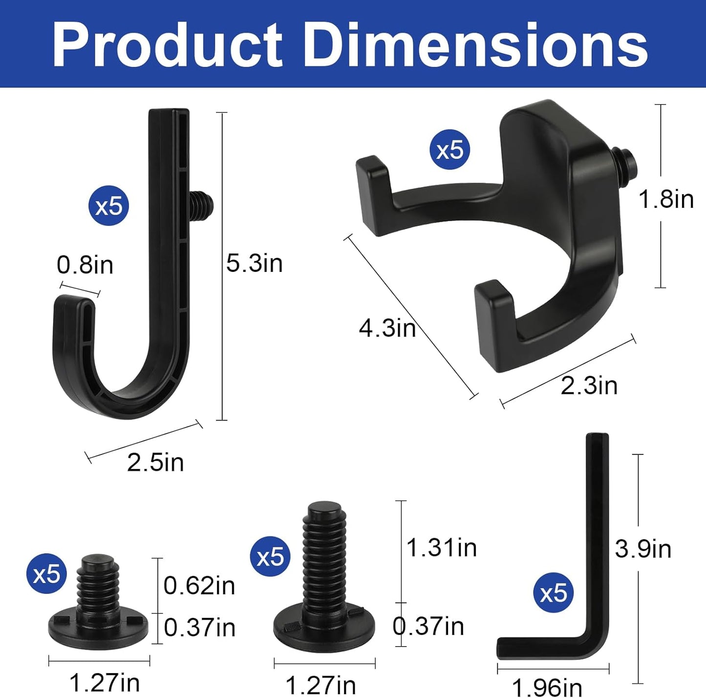 21 Pcs Storage Shed Tool Hooks Compatible with Suncast Shed Accessories, Heavy Duty ABS Shed Organizer for Garden Tools, Ladders and Hoses, Replacement for Craftsman and Lifetime Sheds