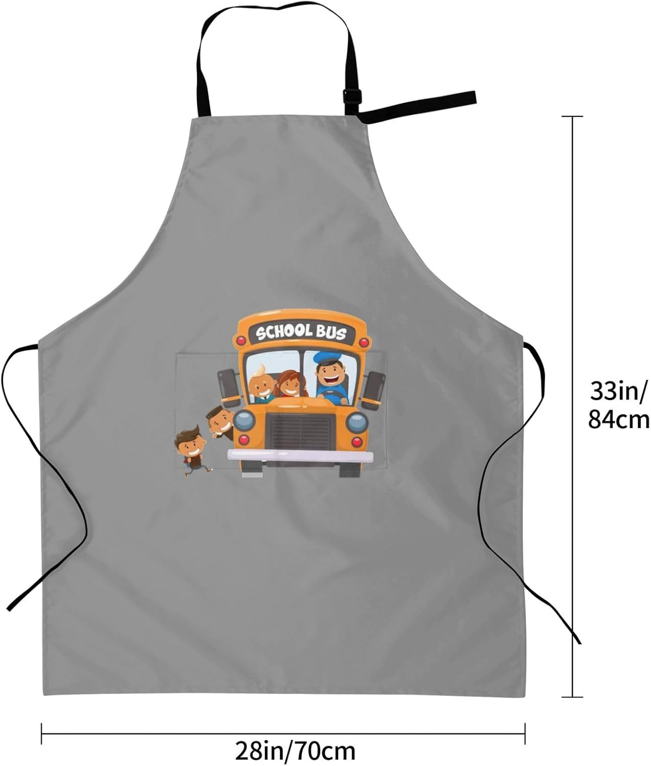 School Bus print Waterproof apron with pocket adjustable cooking apron for adult kitchen bibs to bake