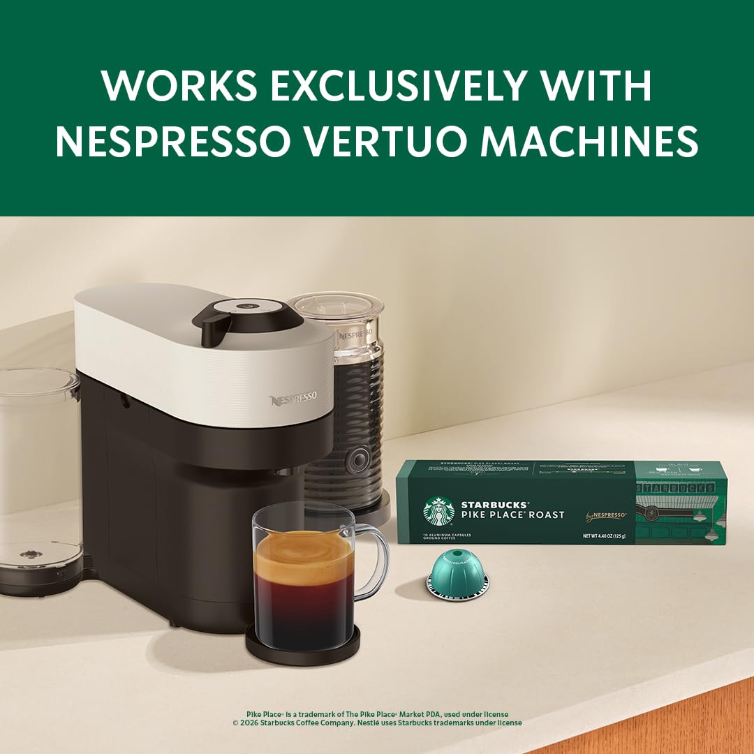 Starbucks 네스프레소 버츄오, 파이크 플레이스, 미디엄 로스트 커피 30개입 커피 포드, 221.1g(7.8온스)