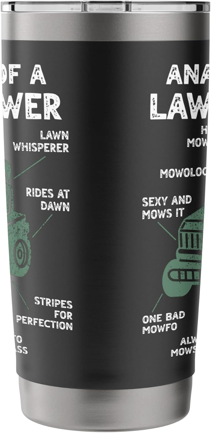 Anatomy of a Lawn Mower Retro Mowing Lawn Men Dad Stainless Steel Insulated Tumbler