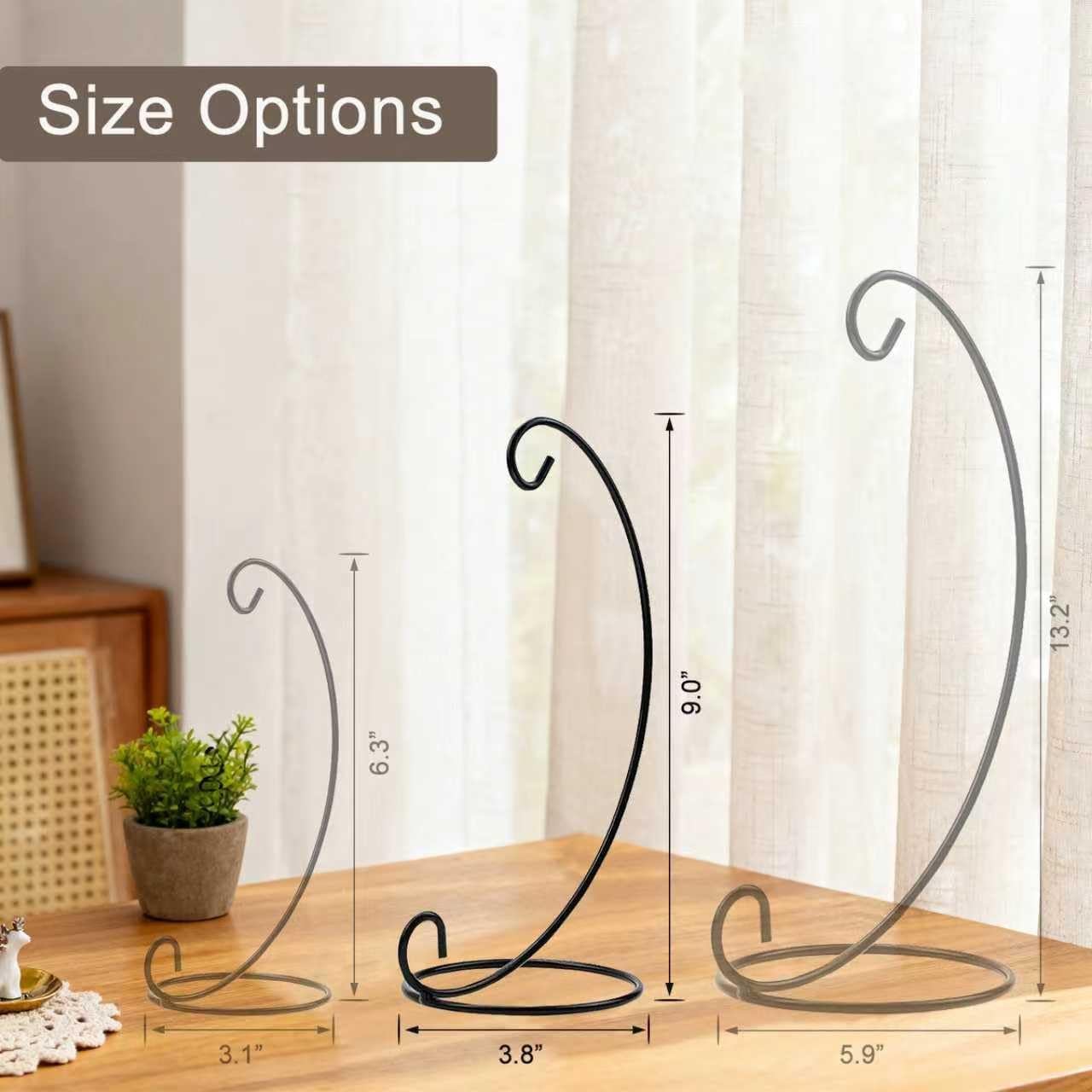 Christmas Ornament Display Stands 9in, 10 Pack Black Iron Hanging Stand Rack Holder for Halloween Decoration, Glass Globe Air Plant Terrarium, Witch Ball and Home Wedding