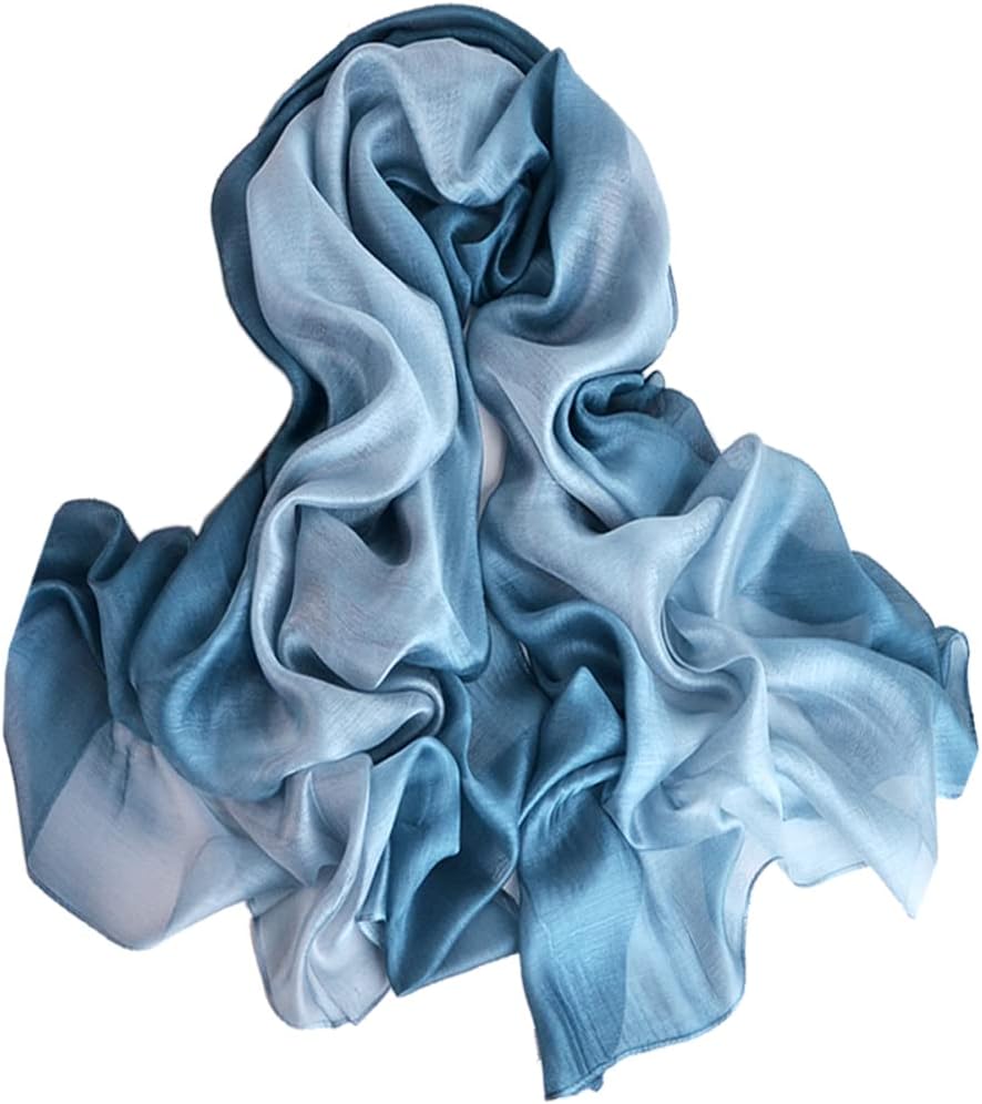 Cotton Silk Scarf Elegant Soft Wraps Color Shade Scarves for Women