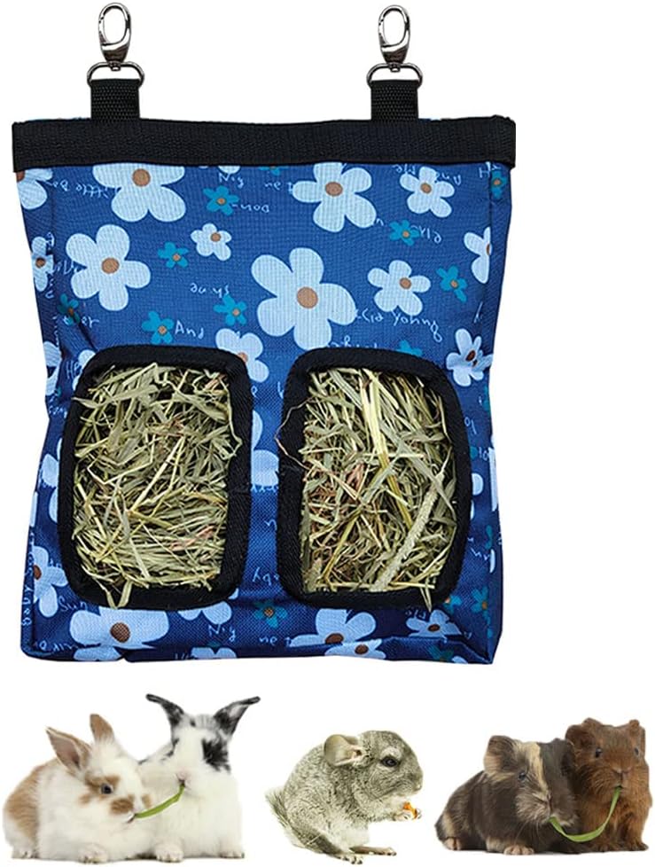 Guinea Pig Hay Feeder, Hanging Rabbit Hay Feeder Bag for Guinea Pigs B