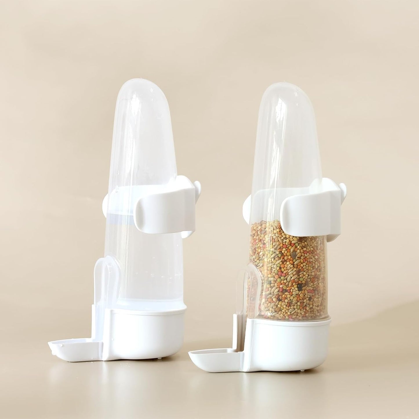 Bird Feeder Automatic Bird Water Dispenser Set for Cage No Mess Parakeet Cage Water Dispenser PP Material, 200ml/6.8fl oz (2PCS)