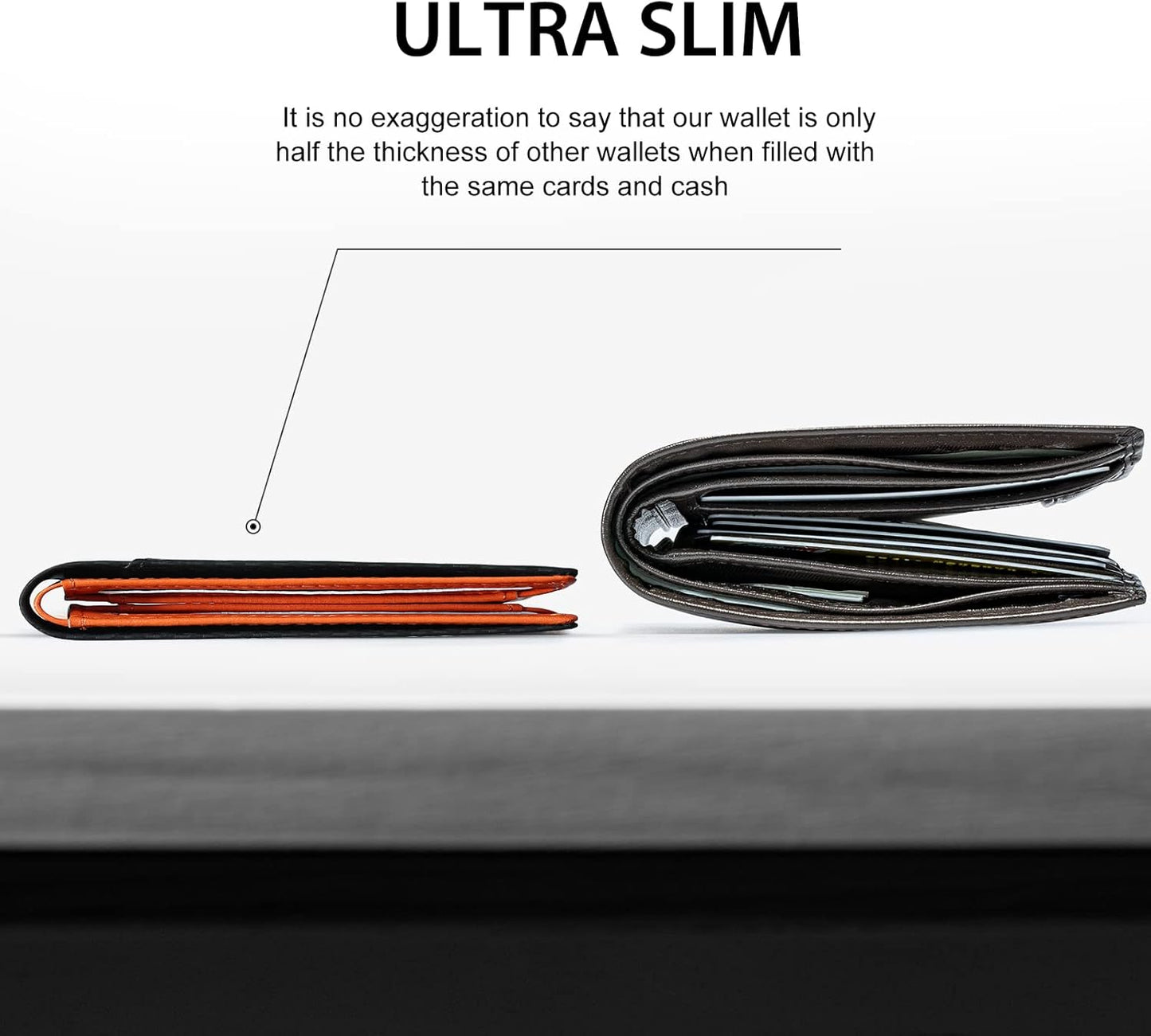 GSOIAX Slim Wallet for Men Rfid Blocking Leather Bifold Front Pocket C